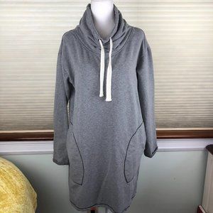 Hatley Cozy Gray Long Sleeve Cotton Blend Sweatshirt Dress Comfy Casual Sporty